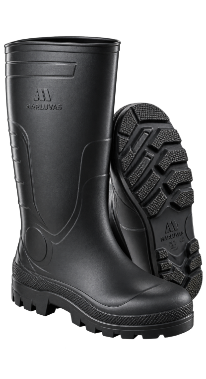 Bota Cano Médio Preta Branca